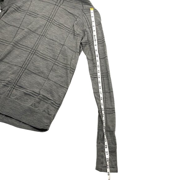 Athleta Remarkawool Cowl Neck Top base layer XL Gray Plaid outdoor active - Picture 9 of 9